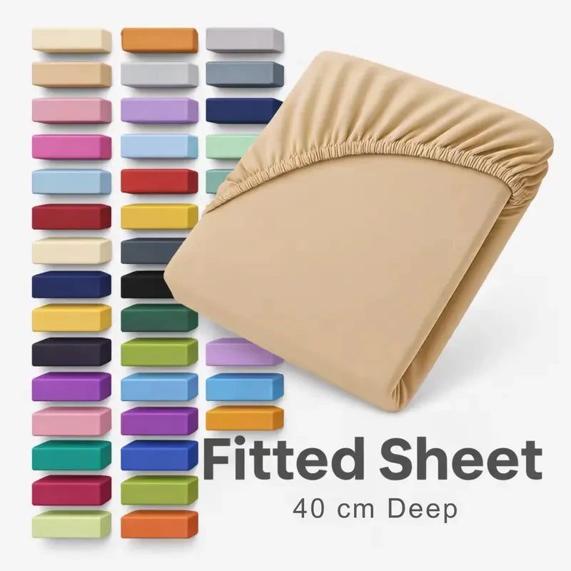 Extra Deep Fitted Sheet 40cm | Soft Brushed Microfibre | UK Sizes
