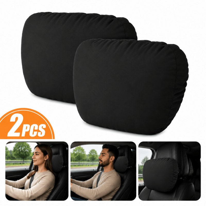 Ergonomic Car Headrest Neck Support Pillows (1 or 2 Pack)