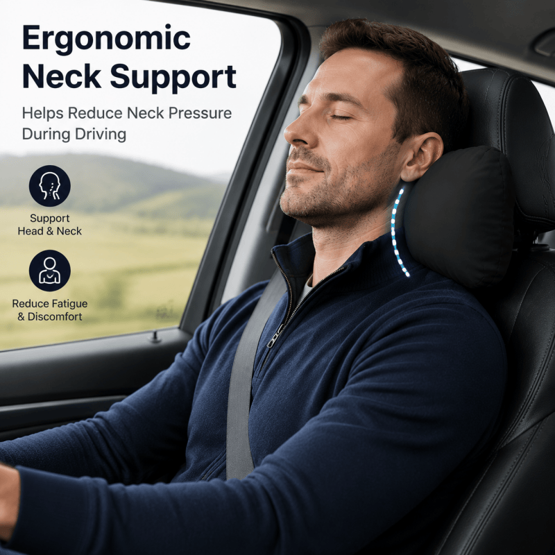 Ergonomic Car Headrest Neck Support Pillows (1 or 2 Pack)