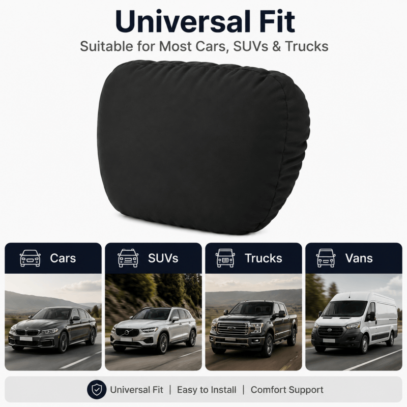 Ergonomic Car Headrest Neck Support Pillows (1 or 2 Pack)