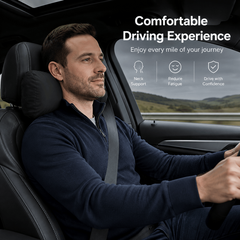 Ergonomic Car Headrest Neck Support Pillows (1 or 2 Pack)