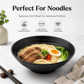 2x Black Melamine Ramen Bowls 22cm Deep Japanese Style Asian Soup Noodle Bowl