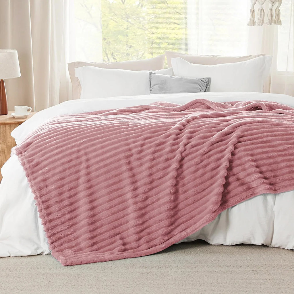 Rosekind Fleece Throw Blanket | 300GSM Soft & Warm | All Seasons | 3 Sizes