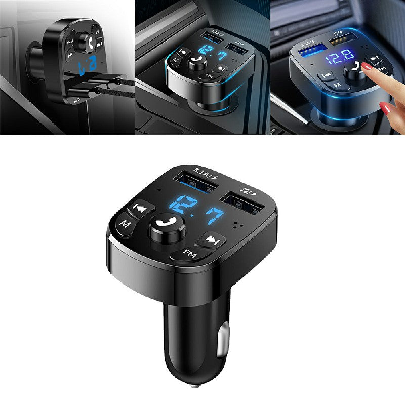 Premium Wireless Bluetooth 5.0 FM Transmitter & Dual USB Car Charger Adapter