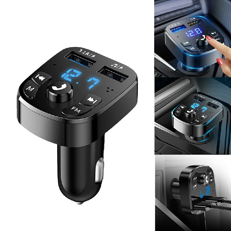 Premium Wireless Bluetooth 5.0 FM Transmitter & Dual USB Car Charger Adapter