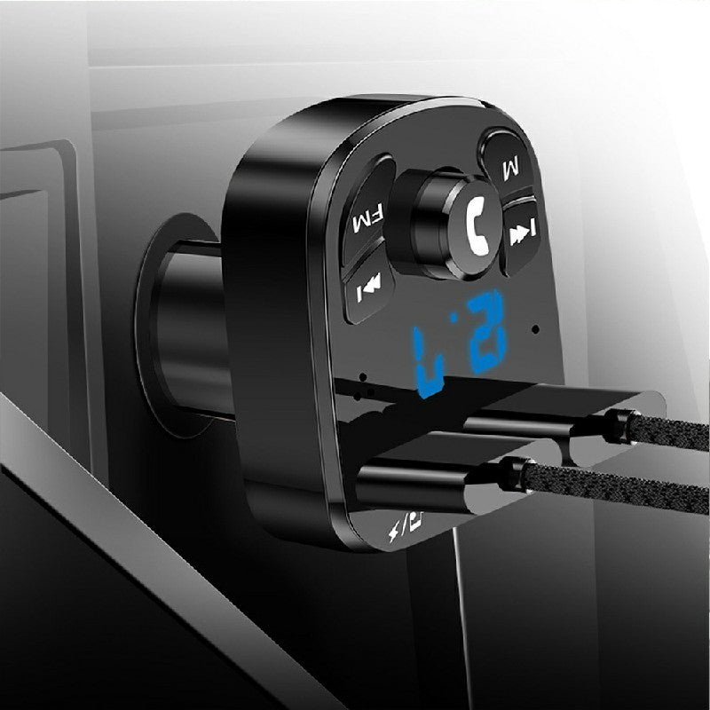 Premium Wireless Bluetooth 5.0 FM Transmitter & Dual USB Car Charger Adapter