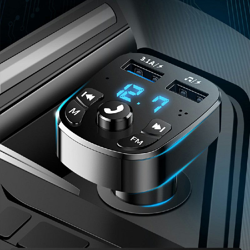 Premium Wireless Bluetooth 5.0 FM Transmitter & Dual USB Car Charger Adapter