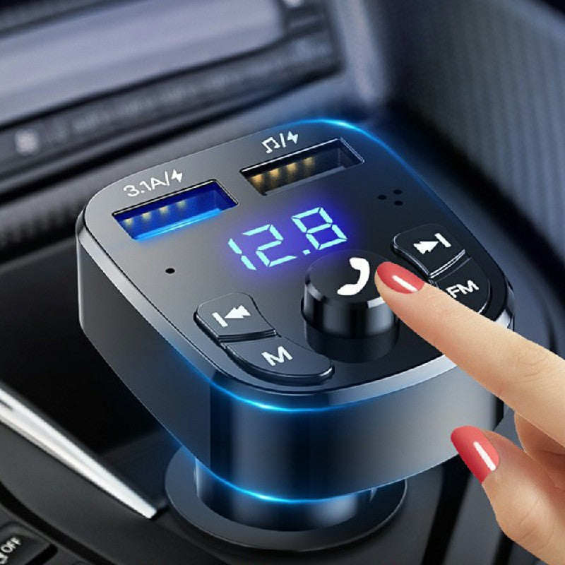 Premium Wireless Bluetooth 5.0 FM Transmitter & Dual USB Car Charger Adapter