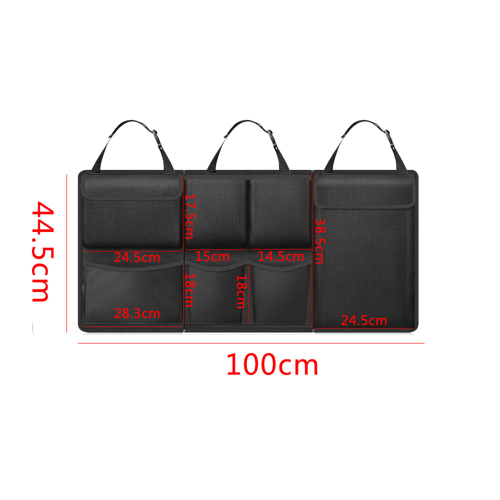 Large Capacity Detachable Hanging Car Boot Organiser & Seat Back Storage Bag