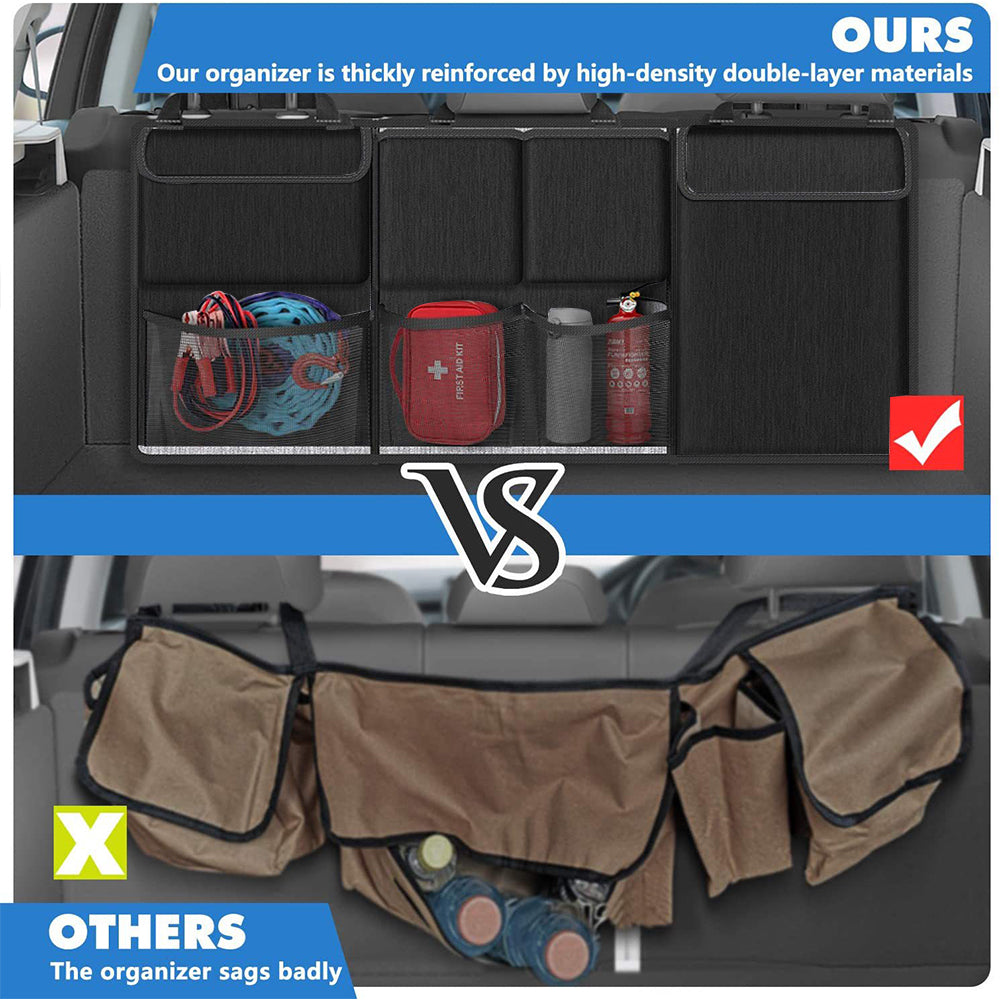 Large Capacity Detachable Hanging Car Boot Organiser & Seat Back Storage Bag