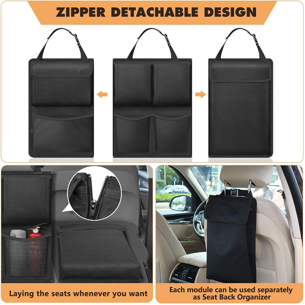 Large Capacity Detachable Hanging Car Boot Organiser & Seat Back Storage Bag