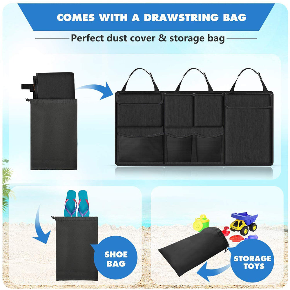 Large Capacity Detachable Hanging Car Boot Organiser & Seat Back Storage Bag