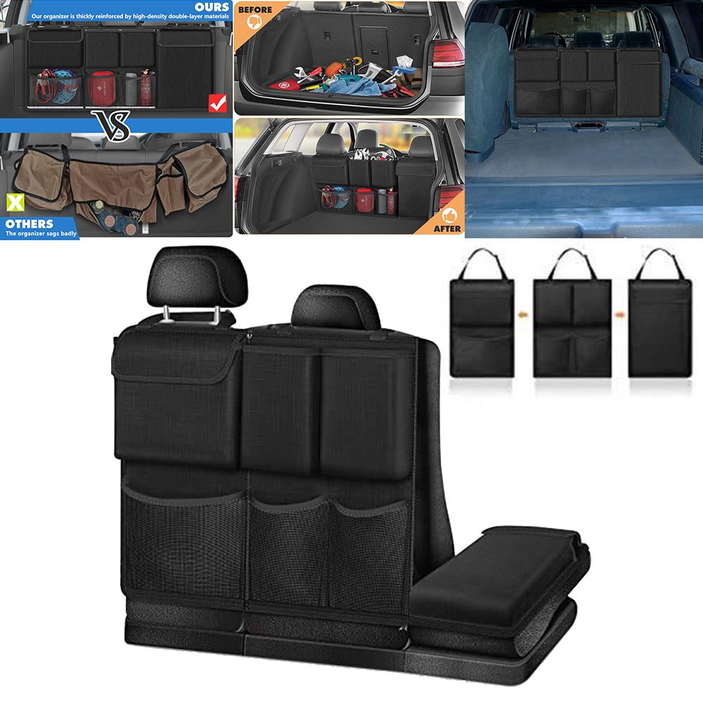 Large Capacity Detachable Hanging Car Boot Organiser & Seat Back Storage Bag