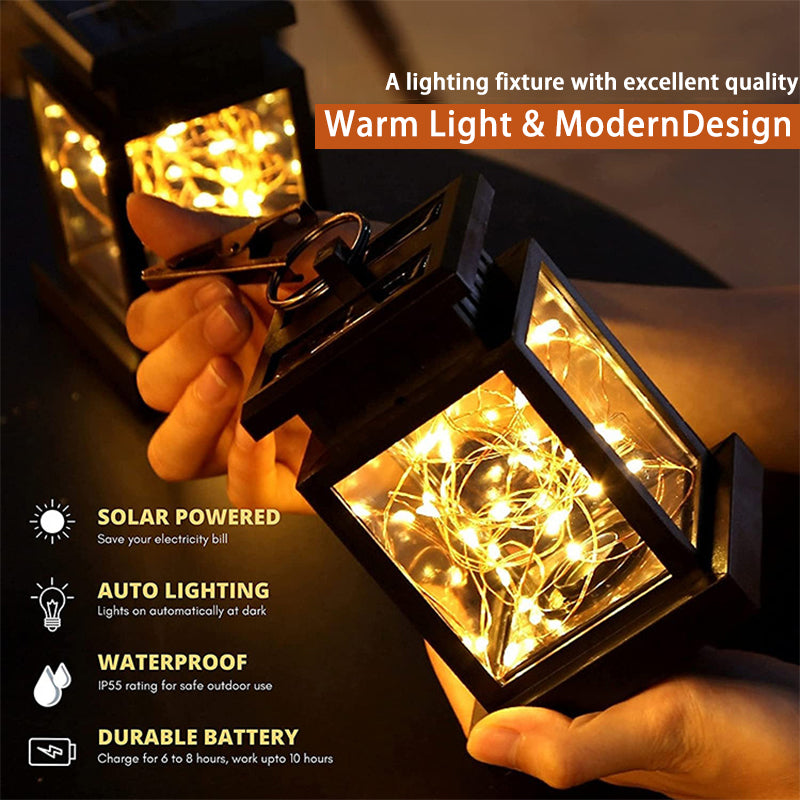 Waterproof Hanging Solar Garden Lantern with Integrated Suspension Clip
