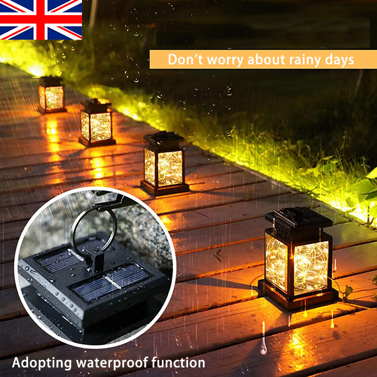 Waterproof Hanging Solar Garden Lantern with Integrated Suspension Clip