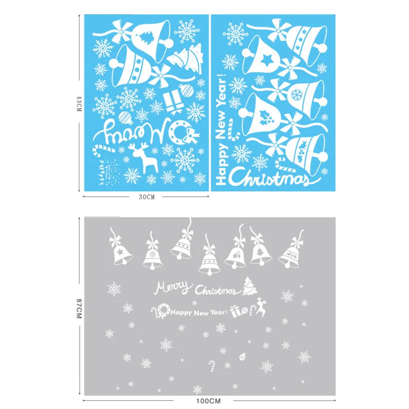 Christmas Window & Glass Stickers | 22 Festive Designs | Santa, Snowman, Snowflakes & More | Home & Shop Decoration