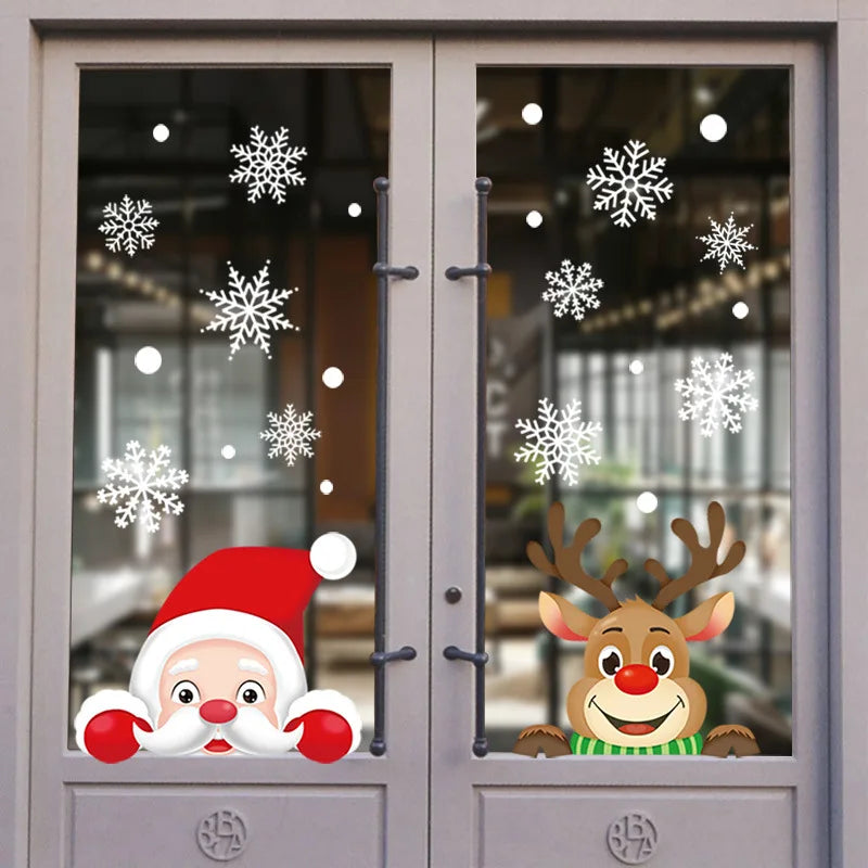 Christmas Window & Glass Stickers | 22 Festive Designs | Santa, Snowman, Snowflakes & More | Home & Shop Decoration