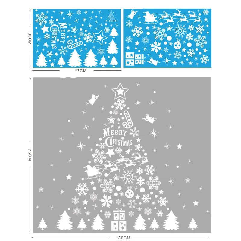 Christmas Window & Glass Stickers | 22 Festive Designs | Santa, Snowman, Snowflakes & More | Home & Shop Decoration