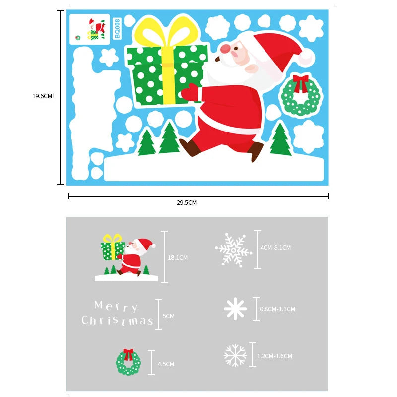 Christmas Window & Glass Stickers | 22 Festive Designs | Santa, Snowman, Snowflakes & More | Home & Shop Decoration
