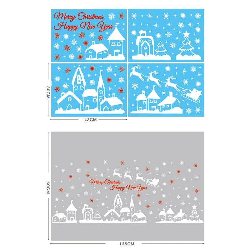 Christmas Window & Glass Stickers | 22 Festive Designs | Santa, Snowman, Snowflakes & More | Home & Shop Decoration