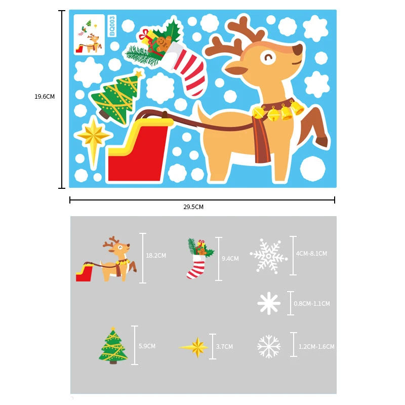 Christmas Window & Glass Stickers | 22 Festive Designs | Santa, Snowman, Snowflakes & More | Home & Shop Decoration