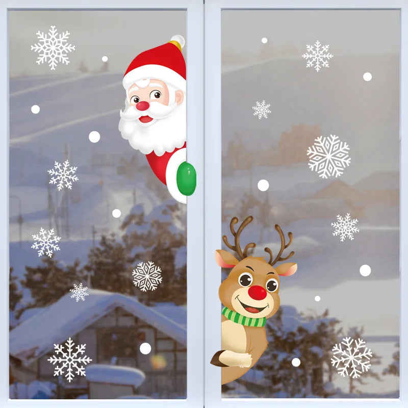 Christmas Window & Glass Stickers | 22 Festive Designs | Santa, Snowman, Snowflakes & More | Home & Shop Decoration