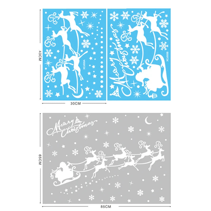 Christmas Window & Glass Stickers | 22 Festive Designs | Santa, Snowman, Snowflakes & More | Home & Shop Decoration