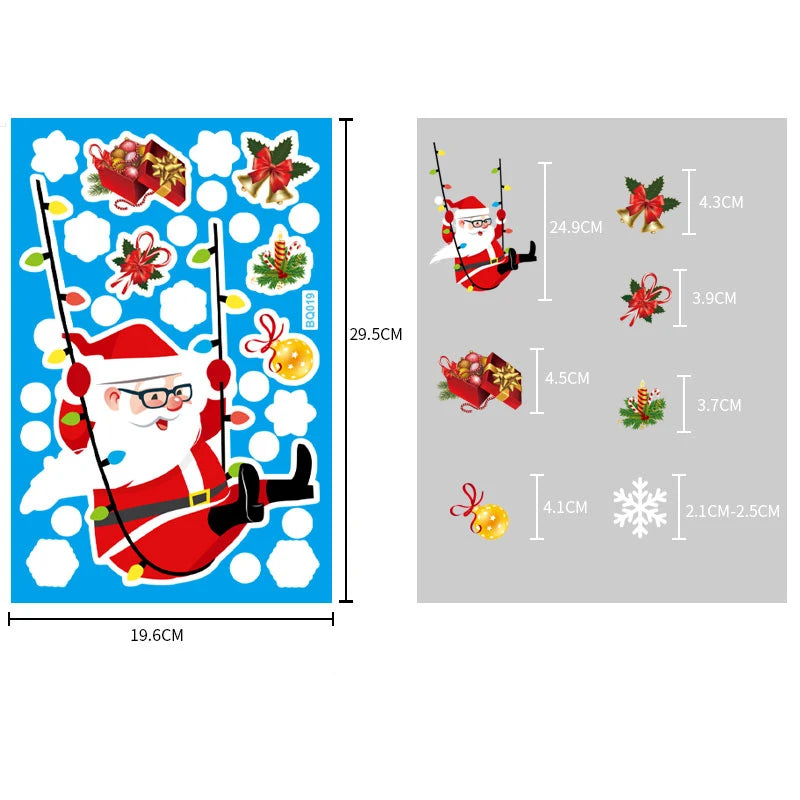 Christmas Window & Glass Stickers | 22 Festive Designs | Santa, Snowman, Snowflakes & More | Home & Shop Decoration