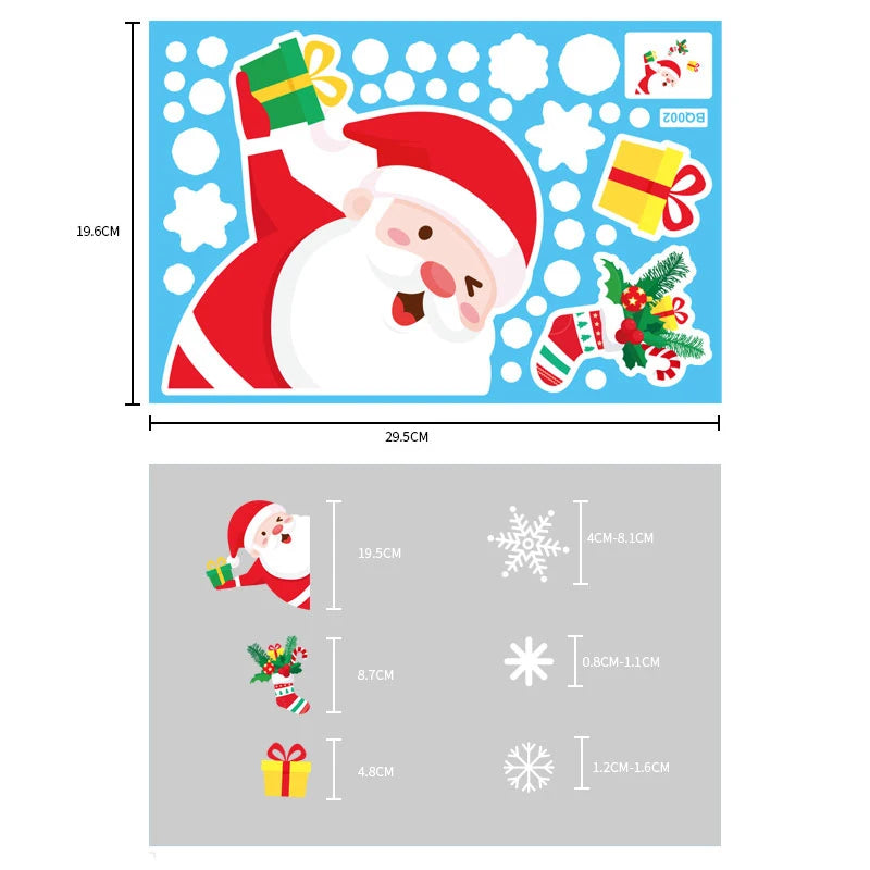 Christmas Window & Glass Stickers | 22 Festive Designs | Santa, Snowman, Snowflakes & More | Home & Shop Decoration