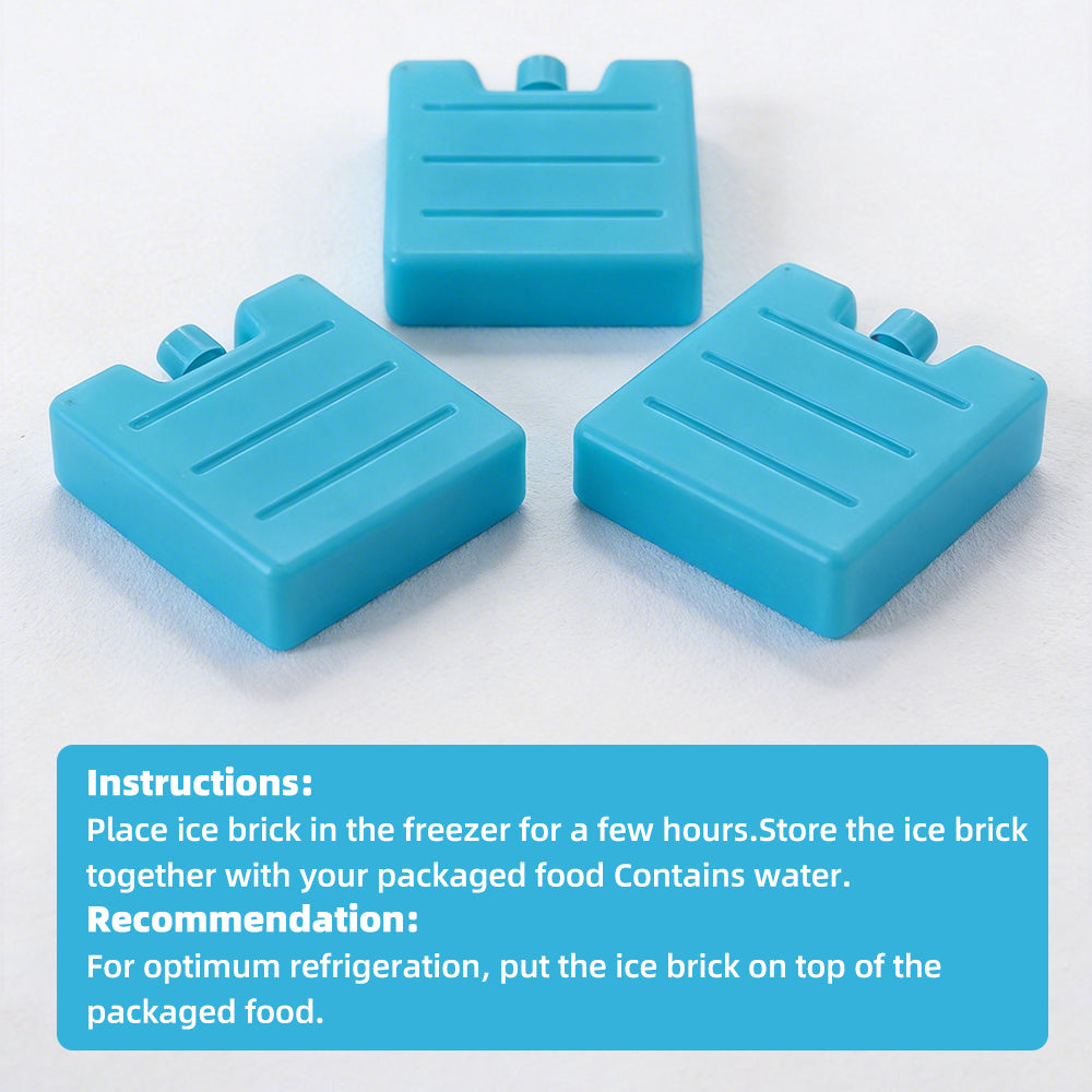 3-Piece Reusable Mini Ice Bricks & Freezer Blocks Set