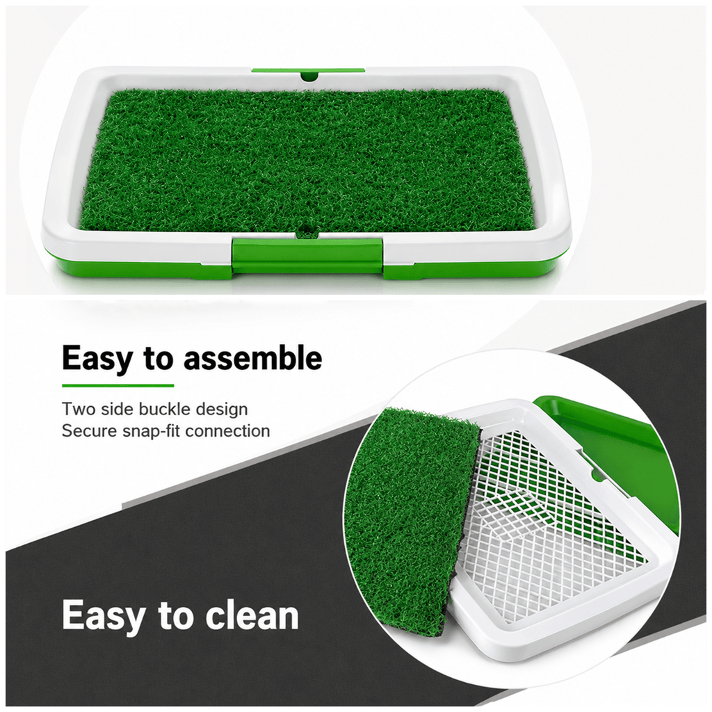 Puppy Potty Training Toilet Tray Dog Artificial Grass Pad Indoor Pee Mat Grid