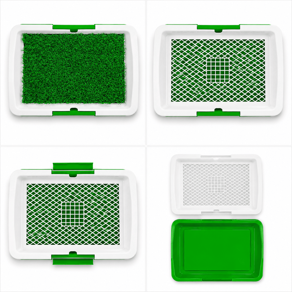 Puppy Potty Training Toilet Tray Dog Artificial Grass Pad Indoor Pee Mat Grid