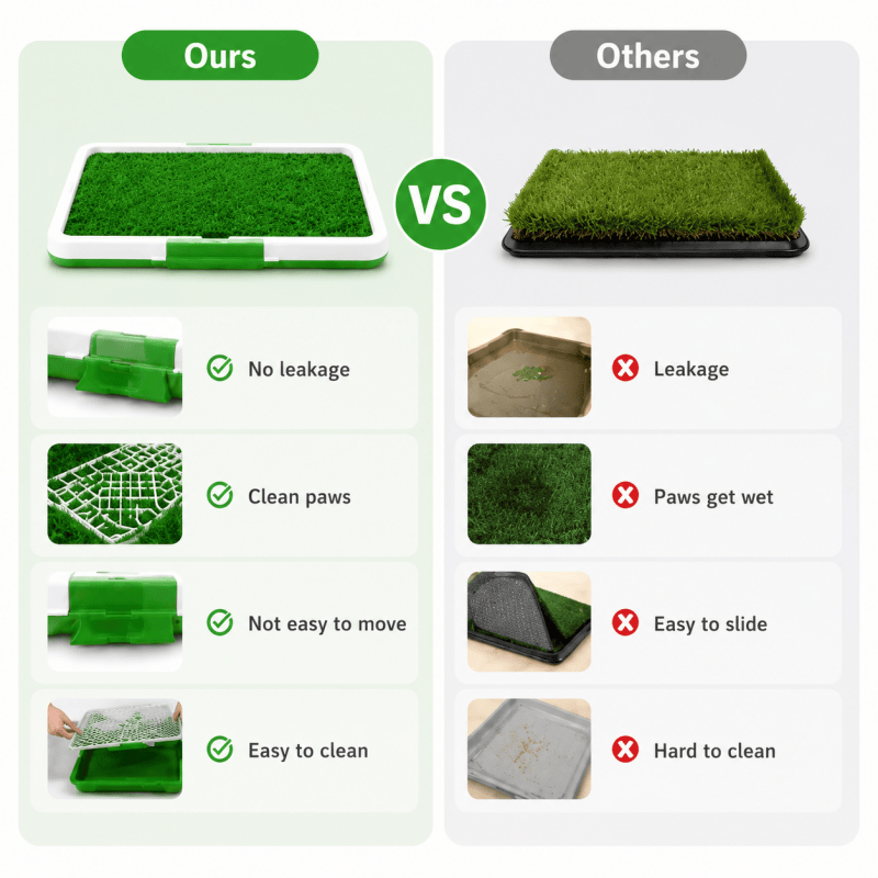Puppy Potty Training Toilet Tray Dog Artificial Grass Pad Indoor Pee Mat Grid