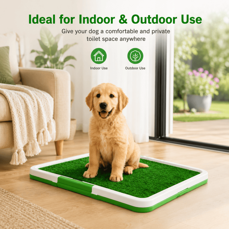 Puppy Potty Training Toilet Tray Dog Artificial Grass Pad Indoor Pee Mat Grid