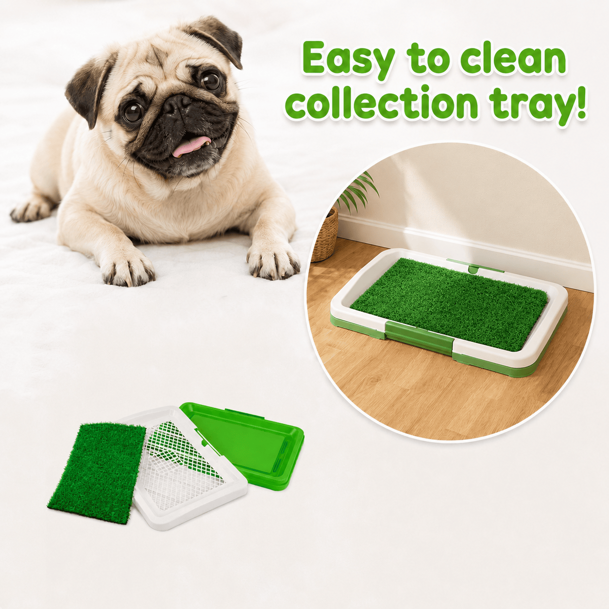 Puppy Potty Training Toilet Tray Dog Artificial Grass Pad Indoor Pee Mat Grid
