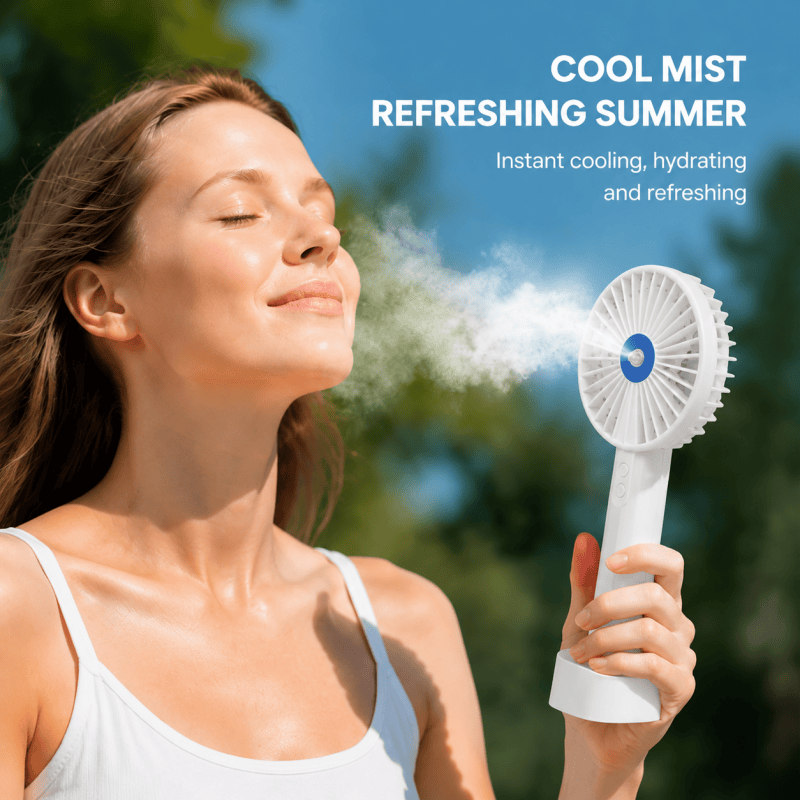 USB Rechargeable Handheld Water Spray Mist Fan