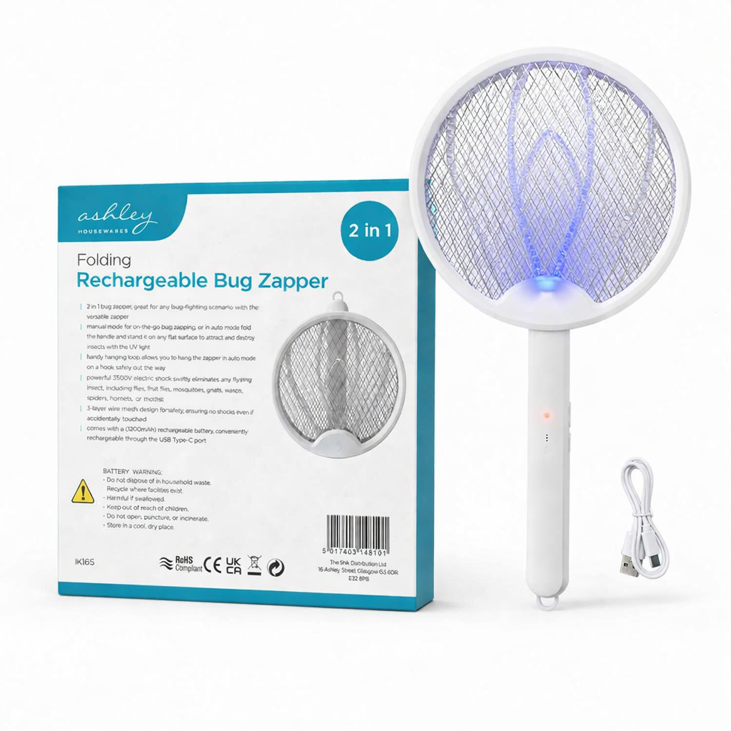 Rechargeable Electric Fly Swatter | 3500V Foldable Fly Zapper