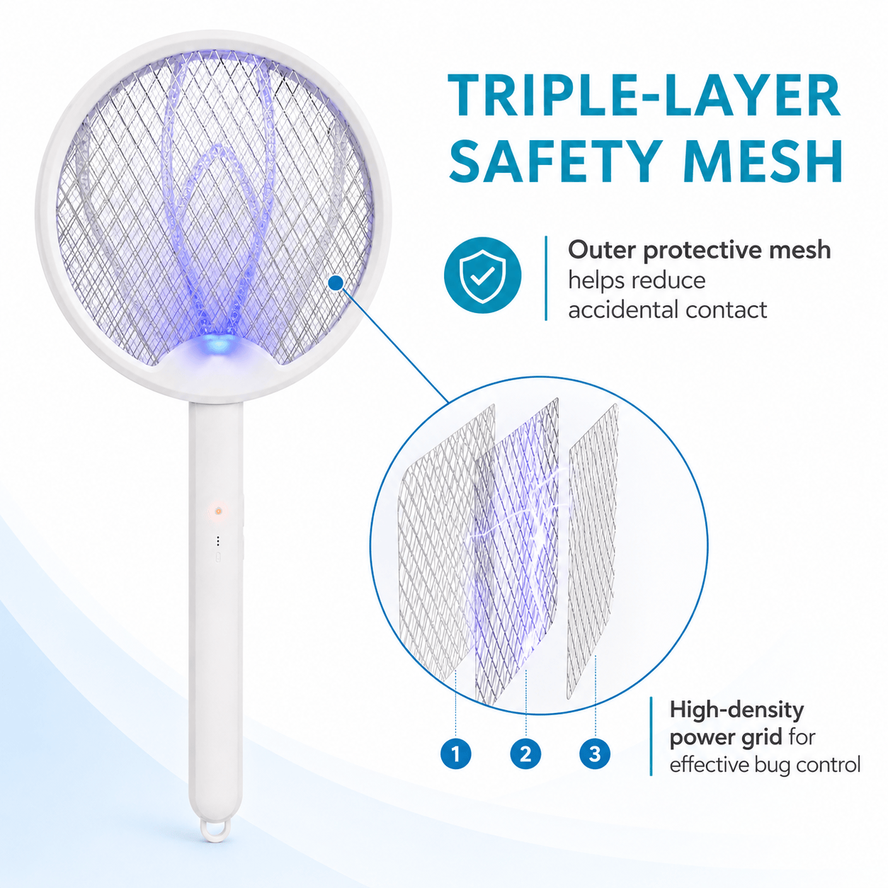 Rechargeable Electric Fly Swatter | 3500V Foldable Fly Zapper