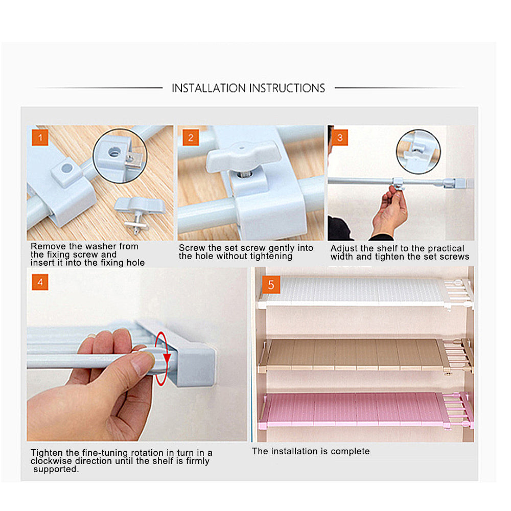 Adjustable Extendable Closet Storage Rack Organizer Shelf