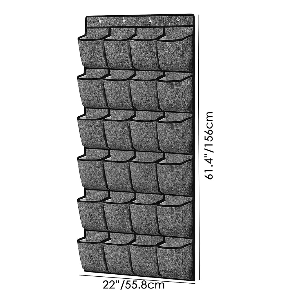 24 Pockets Over the Door Hanging Shoe Organizer
