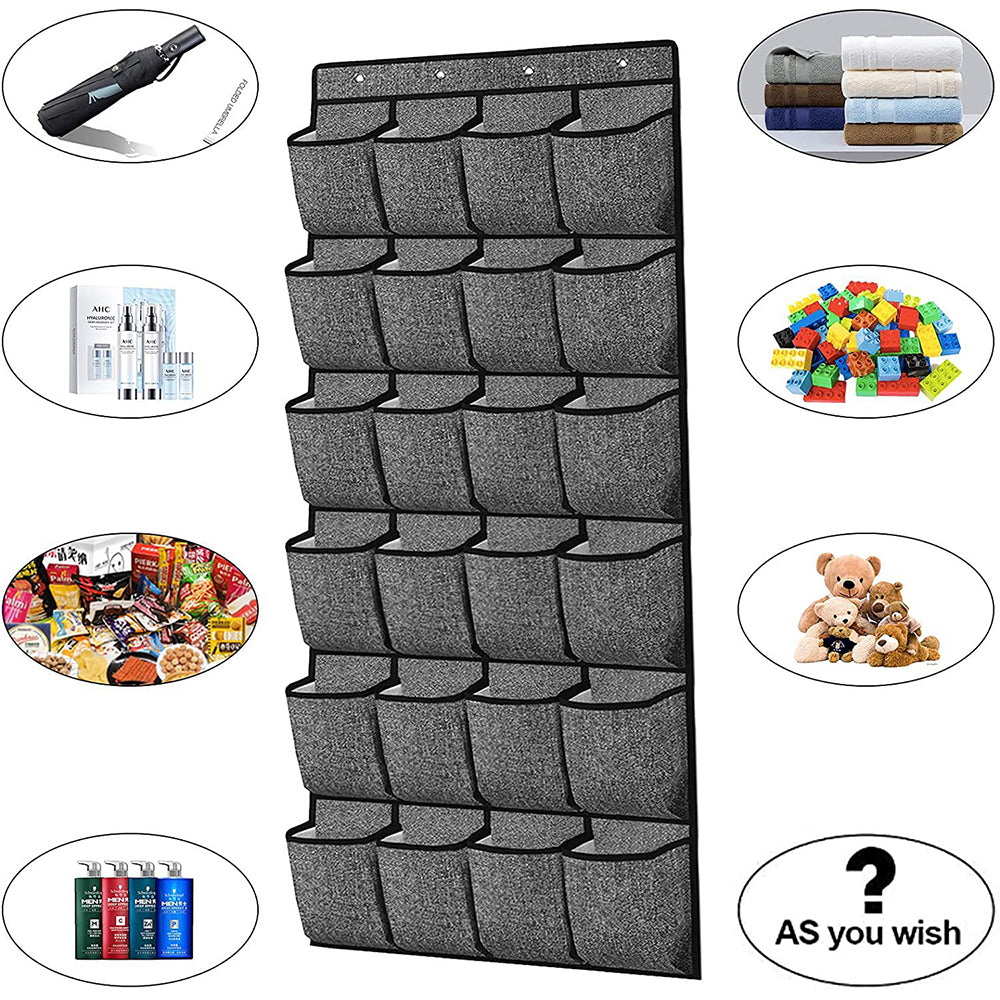 24 Pockets Over the Door Hanging Shoe Organizer