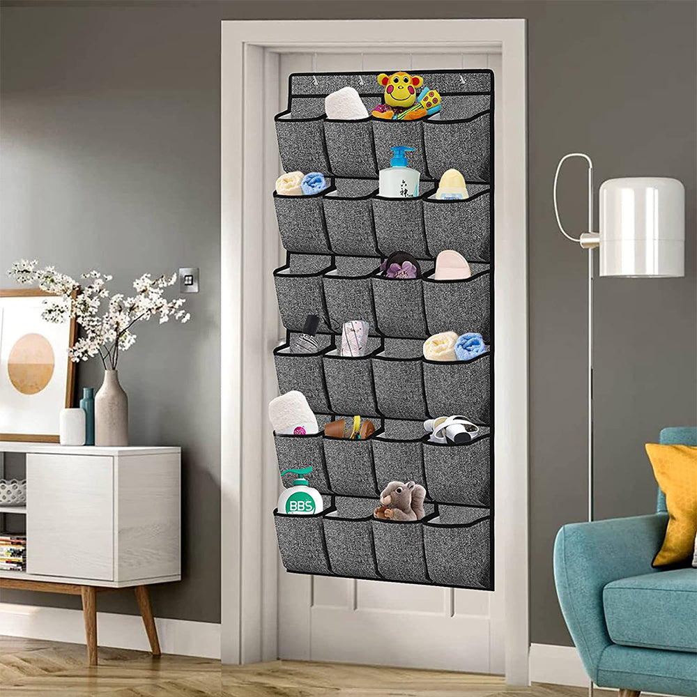24 Pockets Over the Door Hanging Shoe Organizer