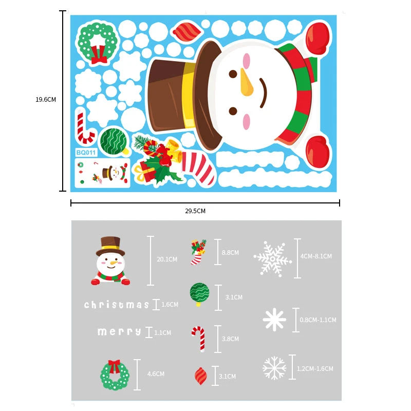 Christmas Window & Glass Stickers | 22 Festive Designs | Santa, Snowman, Snowflakes & More | Home & Shop Decoration