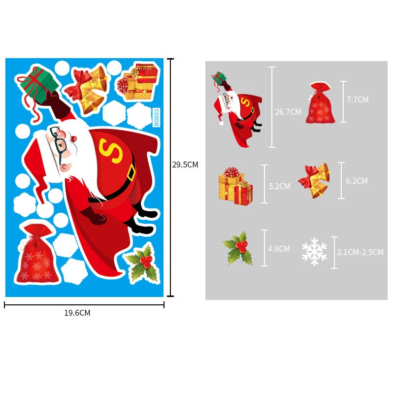 Christmas Window & Glass Stickers | 22 Festive Designs | Santa, Snowman, Snowflakes & More | Home & Shop Decoration