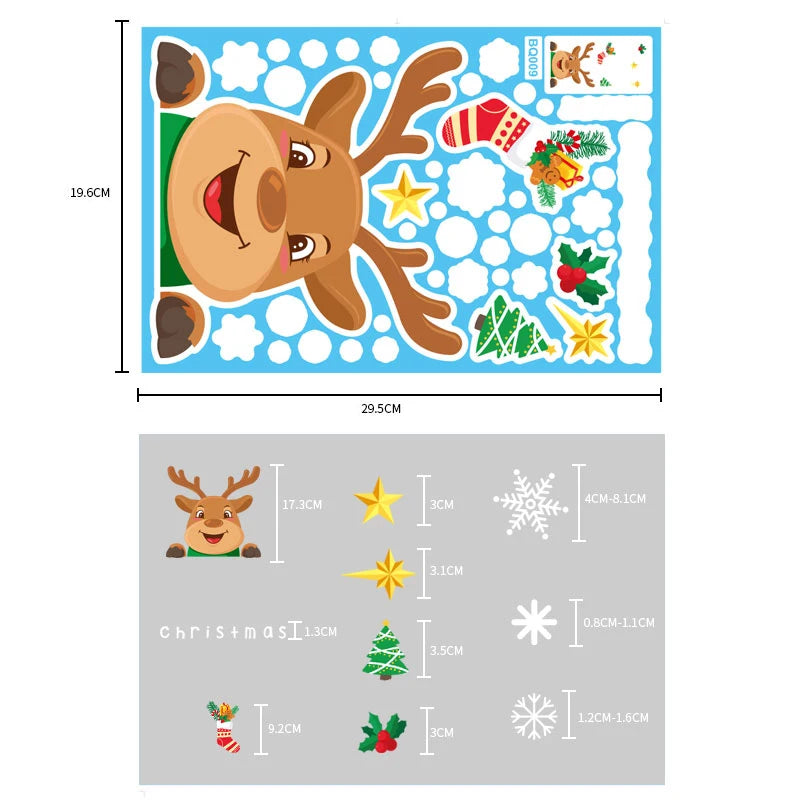Christmas Window & Glass Stickers | 22 Festive Designs | Santa, Snowman, Snowflakes & More | Home & Shop Decoration