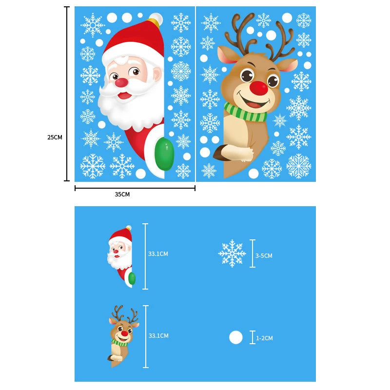 Christmas Window & Glass Stickers | 22 Festive Designs | Santa, Snowman, Snowflakes & More | Home & Shop Decoration