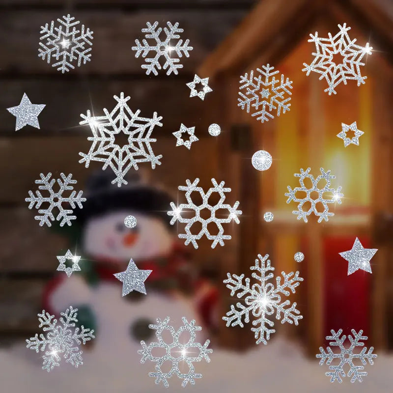Christmas Window & Glass Stickers | 22 Festive Designs | Santa, Snowman, Snowflakes & More | Home & Shop Decoration