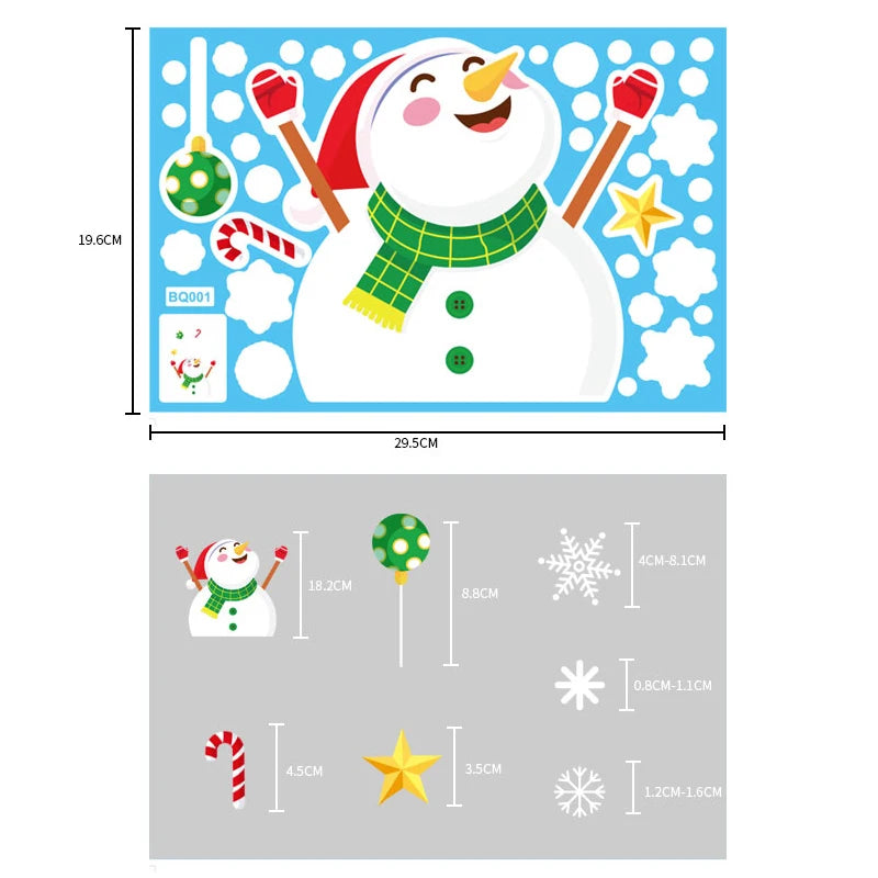 Christmas Window & Glass Stickers | 22 Festive Designs | Santa, Snowman, Snowflakes & More | Home & Shop Decoration