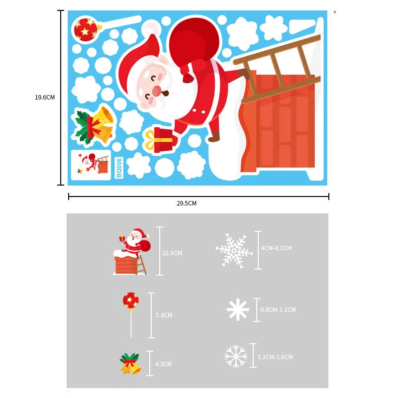 Christmas Window & Glass Stickers | 22 Festive Designs | Santa, Snowman, Snowflakes & More | Home & Shop Decoration