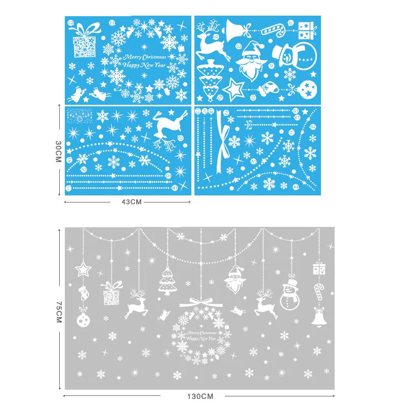 Christmas Window & Glass Stickers | 22 Festive Designs | Santa, Snowman, Snowflakes & More | Home & Shop Decoration